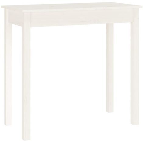 Vidaxl – Table console blanche 80x40x75 cm – Bois massif de pin – Élégante pour décoration intérieure – Fixation murale incluse
