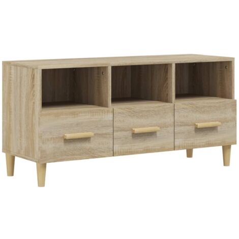 Meuble TV Chêne sonoma 102x36x50 cm Bois d'ingénierie vidaXL (1/6)