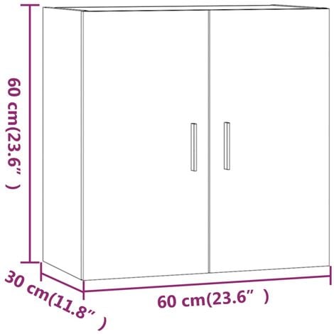 Armoire murale Noir 60x30x60 cm Bois d'ingénierie vidaXL