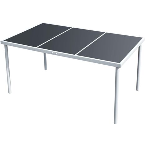 Table de jardin 150x90x74 cm Noir Acier vidaXL