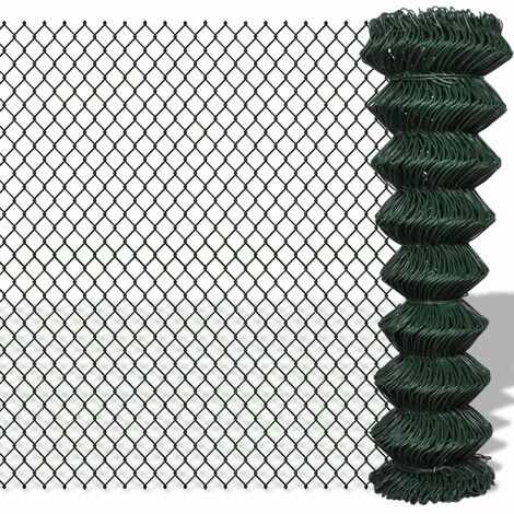 Vidaxl – Clôture à mailles losangées 150 cm x 25 m – Acier avec revêtement PVC – Résistante aux UV – Maille 60 x 60 mm – Épaisseur fil 2,8 mm (1/4)
