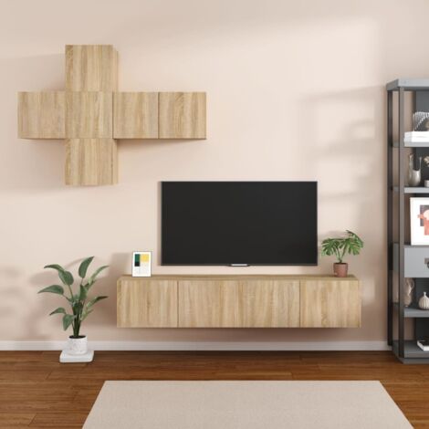 Ensemble de meubles TV 7 pcs Chêne sonoma Bois d'ingénierie vidaXL (1/5)