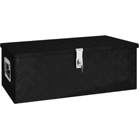 vidaXL Storage Box Black 80x39x30 cm Aluminium