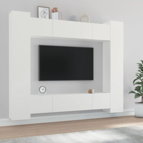 Ensemble de meubles TV 8 pcs Blanc Bois d'ingénierie vidaXL (1/5)