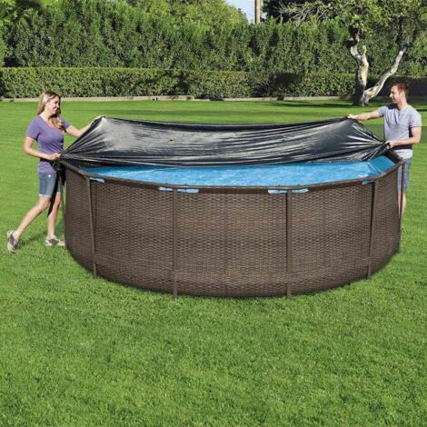 Bestway – Bâche de piscine 366 cm – PVC durable avec cordes de fixation – Trous de drainage intégrés – Pour piscines hors-sol