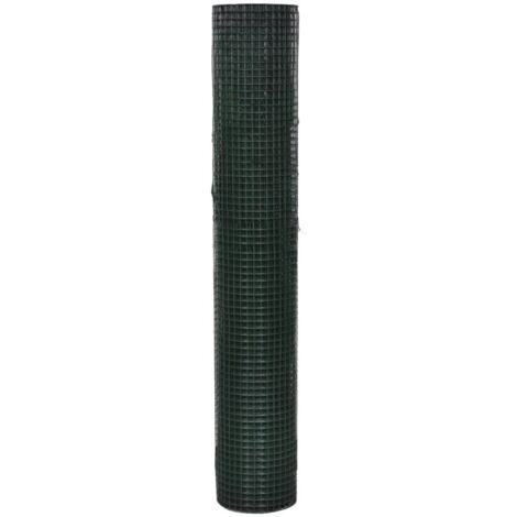 Vidaxl – Grillage rigide 1m x 25m en acier galvanisé vert – Résistant aux intempéries – Maille 25x25mm pour volières et clôtures
