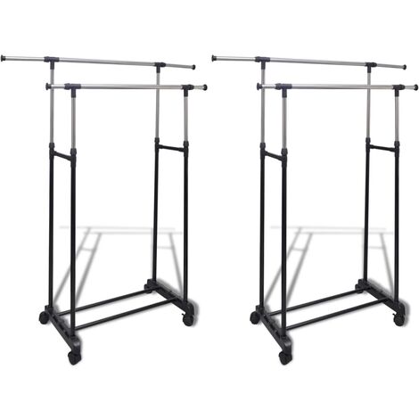 Porte-manteaux réglables 2 pcs 2 rails d'accrochage vidaXL (1/7)