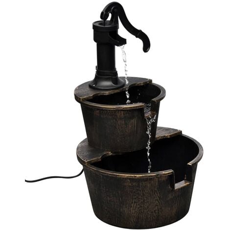 vidaXL Fontaine Design de pompe de puits - Brun