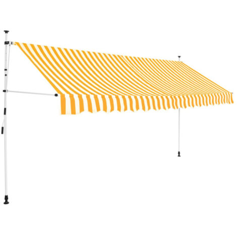 Auvent rétractable manuel 400 cm Rayures oranges et blanches