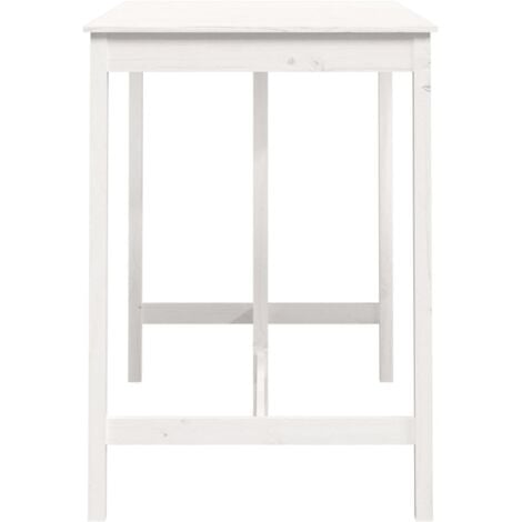 Bar Table White 140x80x110 cm Solid Wood Pine vidaXL