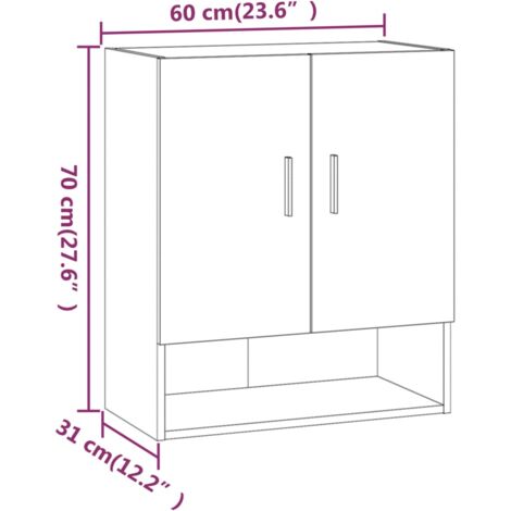 Armoire murale Chêne fumé 60x31x70 cm Bois d'ingénierie vidaXL
