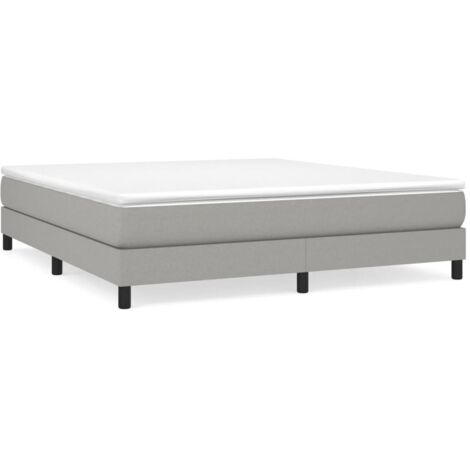 Vidaxl – Cadre de lit à ressorts gris clair 160x200 cm – Tissu polyester durable – Pieds robustes pour stabilité – Lattes en contreplaqué