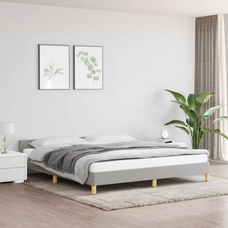 Cadre de lit sans matelas gris clair 160x200 cm tissu vidaXL (1/5)