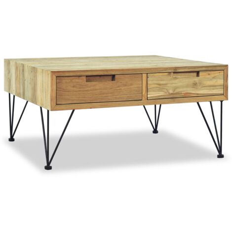 Table basse 80x80x40 cm Teck massif vidaXL (1/5)