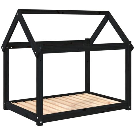 Lit pour chien Noir 101x70x90 cm Bois de pin solide vidaXL