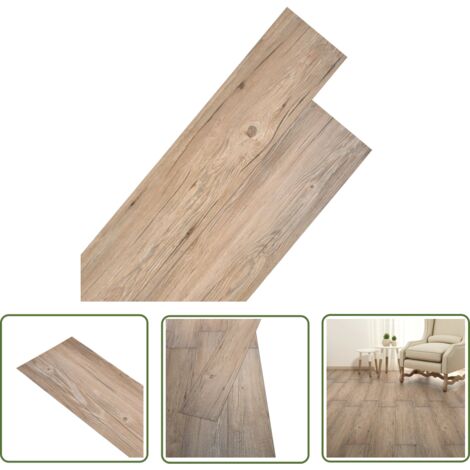 Vidaxl – Planches de sol PVC non auto-adhésives 18 pièces – Surface 5,26 m² – Dimensions 122,8 x 23,8 cm – Aspect chêne marron naturel (1/5)