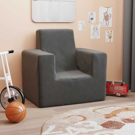 Canapé pour enfants Anthracite Peluche douce vidaXL