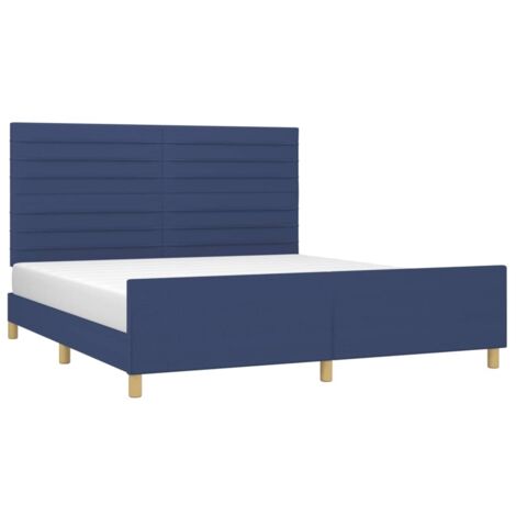 Cadre de lit sans matelas bleu 160x200 cm tissu vidaXL (1/5)