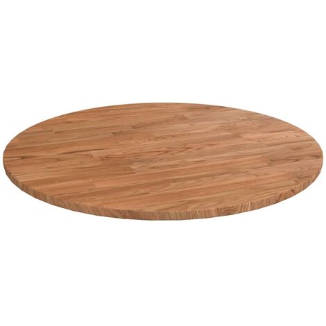 Vidaxl – Plateau de table rond en chêne massif Ø50 cm – Finition vernie durable – Surface résistante aux rayures – Pour projets DIY et mobilier sur mesure (1/4)