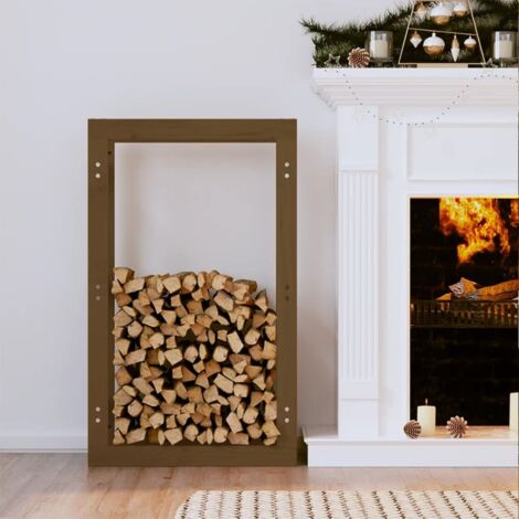 Support de bois de chauffage Marron miel 60x25x100 cm Bois pin vidaXL