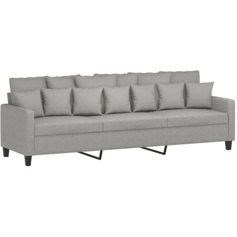 Canapé à 3 places Gris clair 210 cm Tissu vidaXL (1/5)