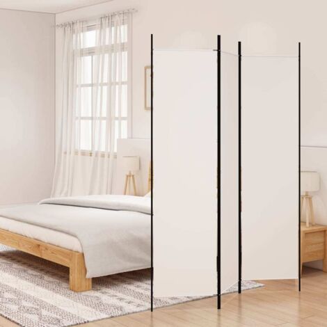 Vidaxl – Paravent pliable 3 panneaux blanc 150x200 cm – Tissu polyester durable – Pour séparation de pièces et protection de l'intimité