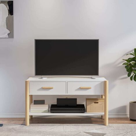 Meuble TV Blanc 82x38x45 cm Bois d'ingénierie vidaXL (1/5)