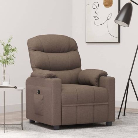 VidaXL Fauteuil De Massage, Relaxation Tissu Taupe