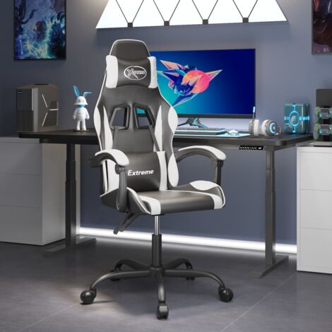 Chaise de jeu Noir et blanc Similicuir vidaXL (1/5)