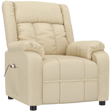 Fauteuil de massage Crème Tissu vidaXL