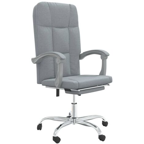 Fauteuil inclinable de bureau Gris clair Tissu vidaXL (1/5)