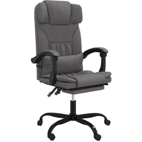 Fauteuil inclinable de bureau Gris Similicuir vidaXL (1/5)