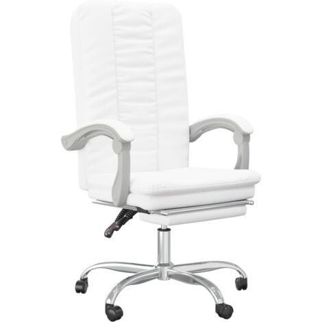 Fauteuil inclinable de bureau Blanc Similicuir vidaXL (1/5)