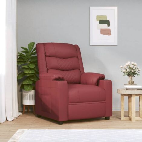 Fauteuil inclinable Rouge bordeaux Similicuir vidaXL (1/5)
