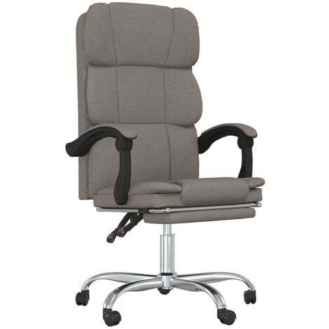 Fauteuil inclinable de bureau Taupe Tissu vidaXL (1/5)