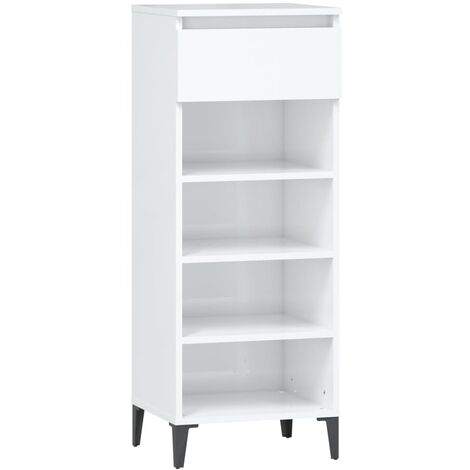 Étagère à chaussures Blanc brillant 40x36x105cm Bois ingénierie vidaXL (1/5)