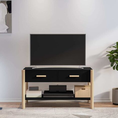 Meuble TV Noir 82x38x45 cm Bois d'ingénierie vidaXL (1/6)