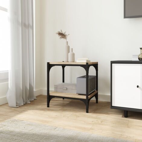 Meuble TV Chêne sonoma 40x33x41 cm Bois d'ingénierie et acier vidaXL (1/5)