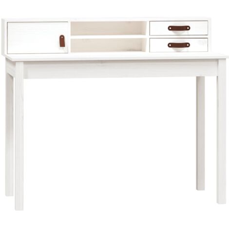 vidaXL Desk White 110x50x93 cm Solid Wood Pine (1/5)