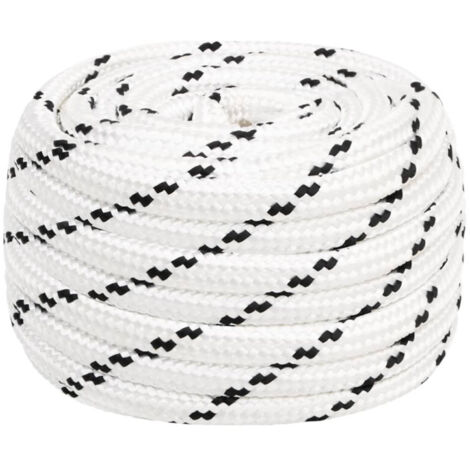 Corde de bateau tressé Blanc 18 mmx25 m Polyester vidaXL (1/5)