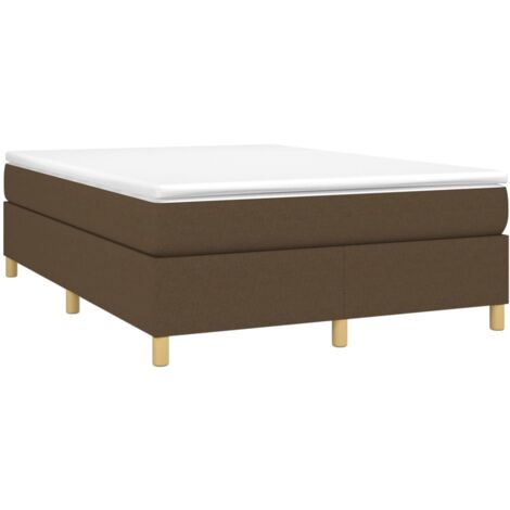 Sommier à lattes de lit avec matelas Marron foncé 140x190 cm vidaXL (1/5)