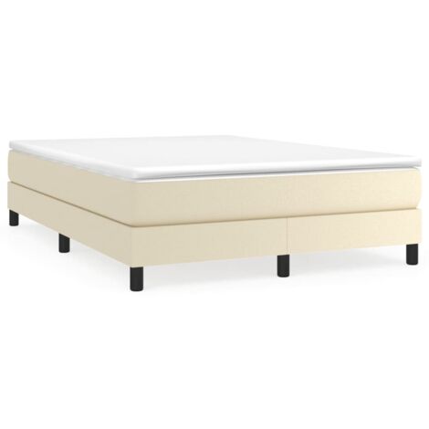 Sommier à lattes de lit avec matelas Crème 140x190cm Similicuir vidaXL
