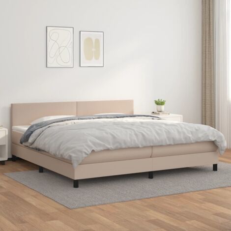 Sommier à lattes de lit avec matelas Cappuccino 200x200 cm vidaXL (1/5)