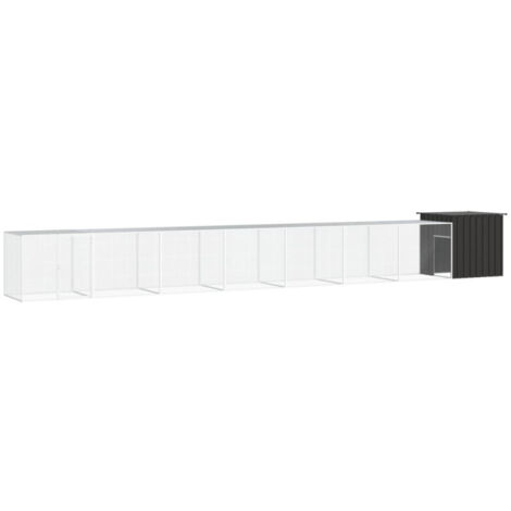 Poulailler Anthracite 800x91x100 cm Acier galvanisé vidaXL