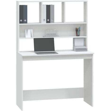 Scrivania con Mensole Bianca 102x45x148 cm in Legno Multistrato vidaXL 753718