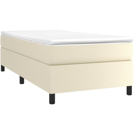 Sommier à lattes de lit avec matelas Crème 80x200 cm Similicuir vidaXL