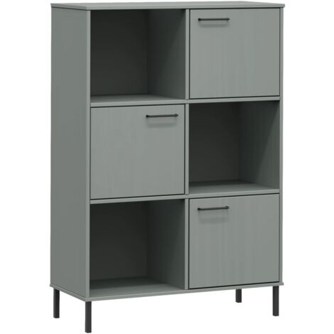 Bibliothèque avec pieds en métal Gris 90x35x128,5 cm Bois OSLO vidaXL (1/5)