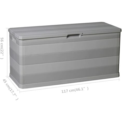 vidaXL Garden Storage Box Grey 117x45x56 cm