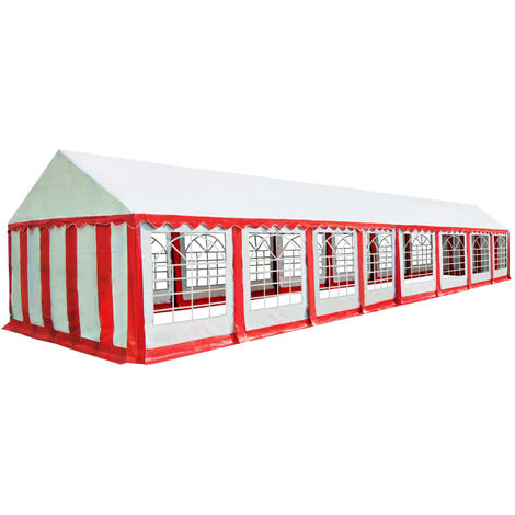 Pavillon 3x2-6x12m Chapiteau barnum Tente de jardin abri PE PVC avec des fenêtres 