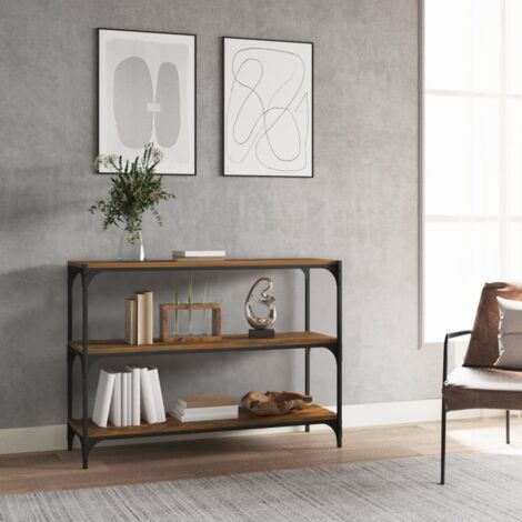 Bibliothèque Chêne fumé 100x33x70,5 cm Bois d'ingénierie acier vidaXL